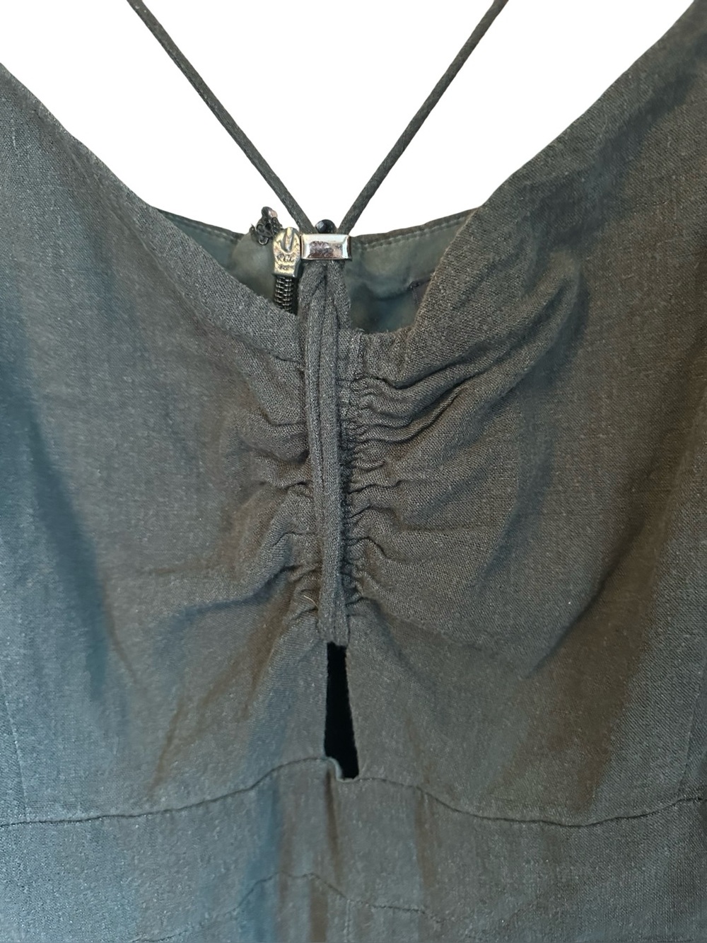 City Chic Cotton Linen Blend Sleeveless Jumpsuit Green Sz L - Picture 3 of 10